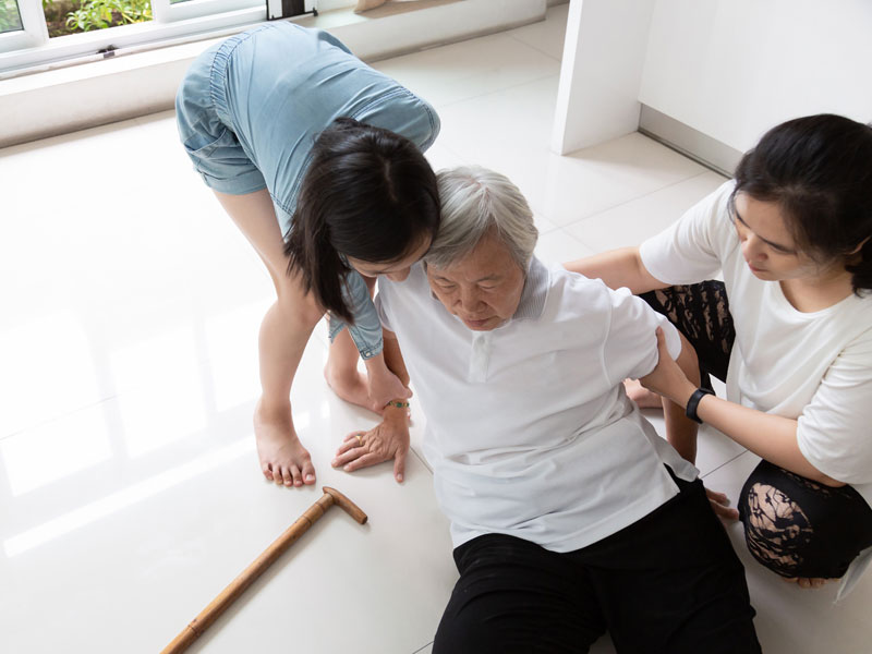 Elderly Woman Fallen Over